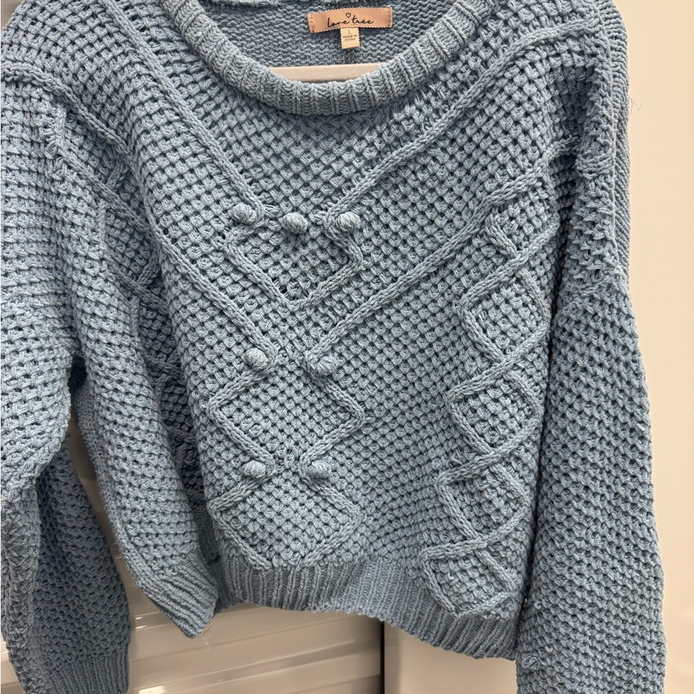 Love Tree Size L Blue Knit Sweater